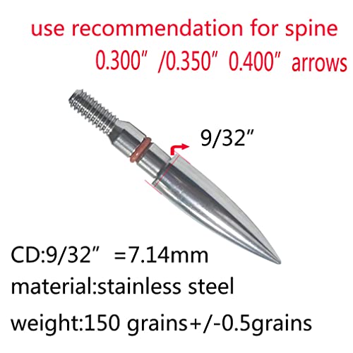 Image of 100 /125 /150 /200 /300 Grains Archery Field Points Practice Field Tips, Archery Target Practice Hunting Arrow Tip for Recurve, Compound Bow Crossbow, Stainless Steel Screw in Broadheads