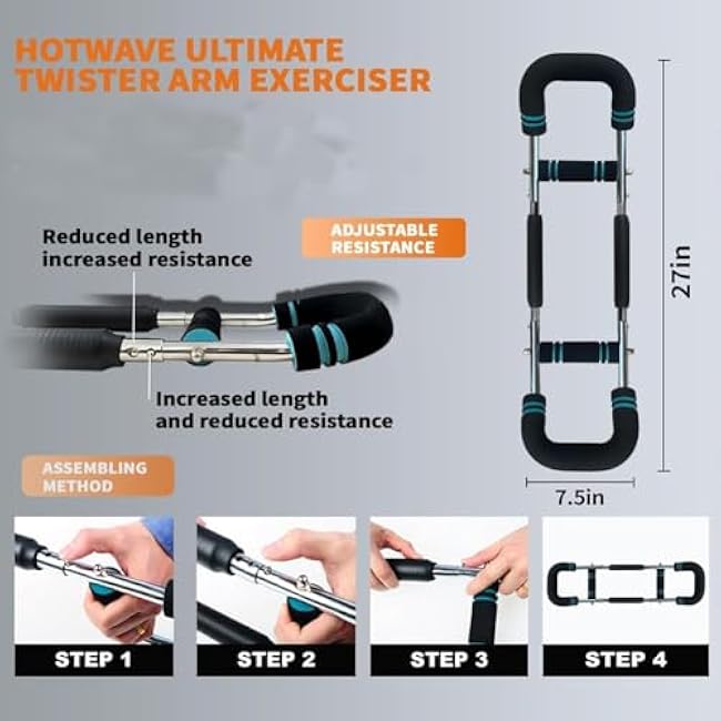 Twister Arm Trainer, 40-110lb Adjustable Chest Workout Equipment, Arm Trainer for Men, Chest Trainer for Men, Shoulders and Forearms Muscle Training Fitness Equipment