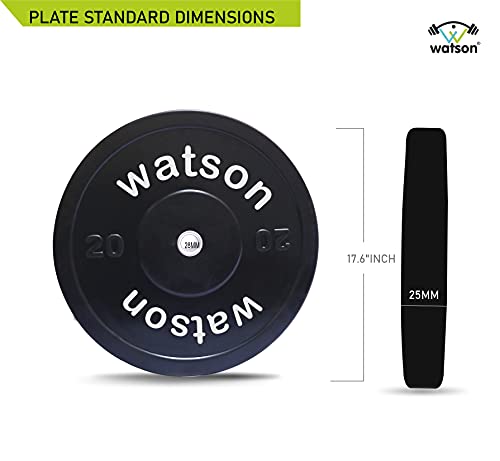 Image of WATSON Dumbbell Plates, 40Kg(20Kgx2) 28mm Bumper Weight Plates With 2 Inch Metal Insert, Strength Training Barbell Weights for Home Gym Workouts