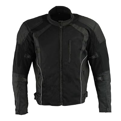 Milwaukee Leather MPM1793 Men's Black Mesh Racer Jacket with Armor - Small