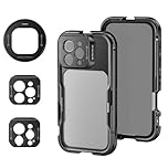 NEEWER 16 Pro Max Cage, Quick Release Video Rig Phone Stabilizer Compatible with iPhone 16 Pro Max with 67mm Filter Adapter, 17mm Lens Backplate, T Mount Lens Adapter Compatible with Moment, PA074