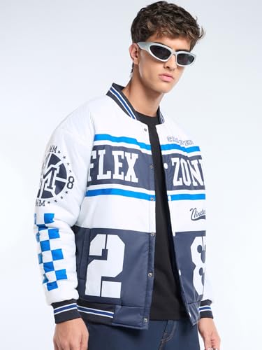 Image of Bewakoof Official Disney Merchandise Mickey Men's Typography Oversized Fit Full Sleeve Stand Collar Nylon Jacket