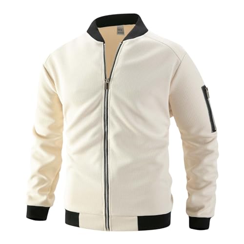 Veste cardigan d'hiver unie à col montant chaud et fermeture éclair