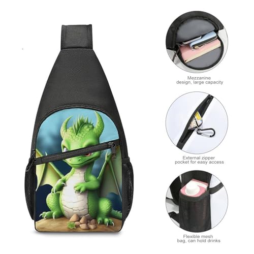 Mochila tipo bandolera blanca con diseño divertido miniatura 5
