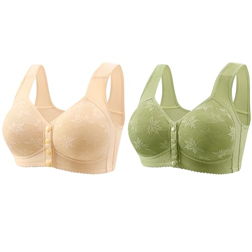 Bras for Women No Underwire Front Closure Push up Full Coverage Support Bralette Soft Comfy Ladies Older Everyday Bra