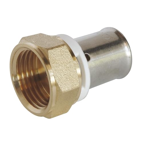 SOMATHERM FOR YOU, Raccord à sertir écrou tournant 15/21 pour tube PER Ø16 - Installation rapide et fiable, acier inoxydable, compatible avec profils H, U, RF, pression max 10 bars