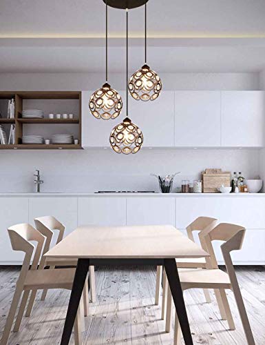 Plafonnier de couloir blanc 3 suspensions fer pour éclairage LED balcon