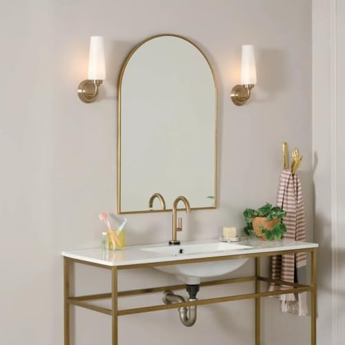 Image of Kichler, Truby 11.5 Inch 1 Light Wall Sconce with Satin Etched Cased Opal Glass in Champagne Bronze, 55073CPZ