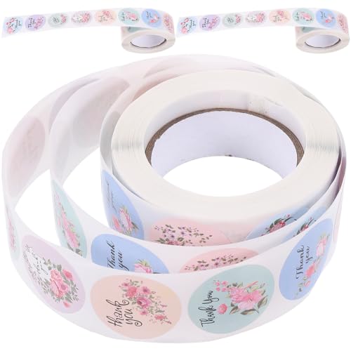 JOYOFREELY 3 Rollos Rollo de Pegatinas de Agradecimiento Redondas de Cobre para Manualidades y Panaderías, Adhesivas para Superficies Lisas, Ideales para Talleres DIY
