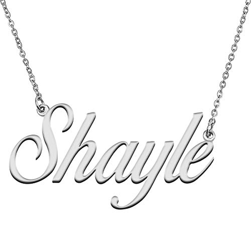 GR859C Custom 18K Gold Plated Necklace with Name Shayle for Women