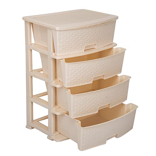 Image of Joyful Studio 4 XL Plastic Modular Drawer System for Home, Office, Hospital, Parlor, School, Doctors, Home and Kids, Product Dimension When assembeled (31cmx39cmx80.9 cm) (Jumbo /Ivory)