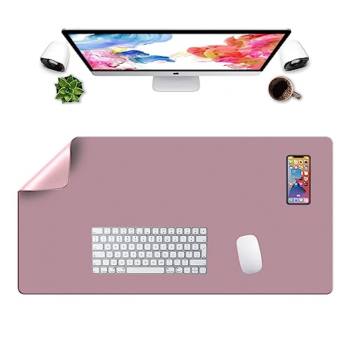 Tapis de souris double face LL-COEUR pour bureau rose et violet 900x450mm