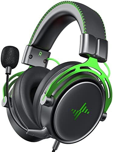 Gaming Headset for PS5 PS4 PC, Gaming Headphones with Noise Cancelling Mic, Wired Gamer Headsets for Computer Laptop Mac Nintendo NES Games