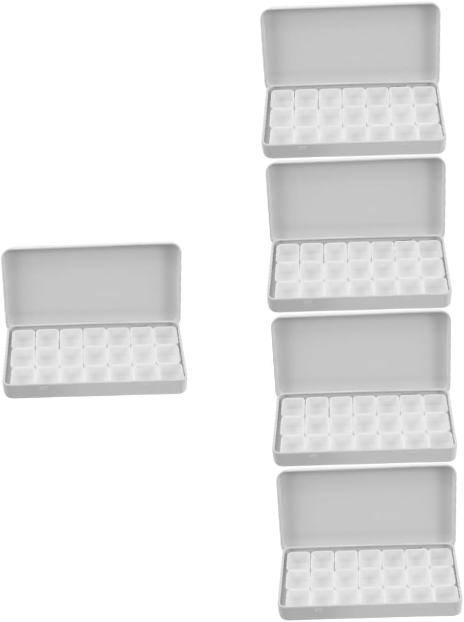 TEHAUX 5sets Gansai Watercolors Portable Empty Watercolor Box Pigment Holder Metal Case for Artists