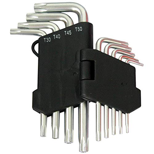 Western 2064W Chave Torx com Furo, Prata, 9 unidades