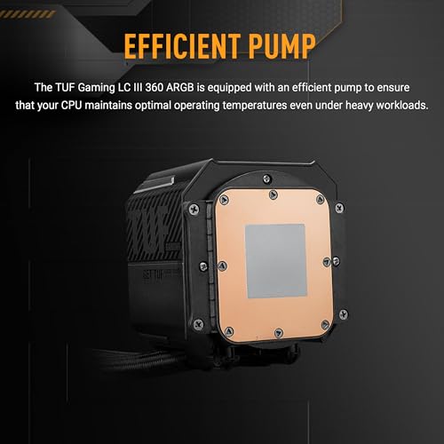 Refroidisseur liquide ASUS TUF Gaming LC III 360 ARGB LCD – AIO 360mm écran LCD 2.8” 3 ventilateurs 120 mm ARGB tubes gainés 400 mm Intel LGA185117001200 & AMD AM5AM4 - vue 7