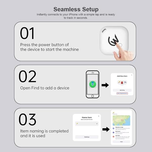 Image of Air Tag for Apple with Loud Buzzer, Works with Apple Find My(No App Required), Worldwide Tracking for Keys, Wallets, Luggage, Pets and More, No Sim Needed, Replaceable Battery(White)