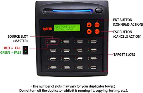 Image of Systor 1 to 63 USB Duplicator & Sanitizer 2GB /Min - Standalone Multiple Flash Memory Copier & Storage Drive Eraser, Copy Speeds Up to 33MB /Sec (SYS-USBD-63)