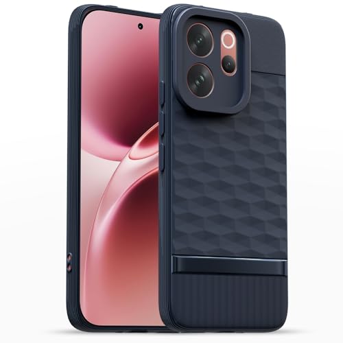 Image of Pikkme Back Cover for Vivo V70 5G Camera Protection 3D Hexa Cube Design Silicone Protective Bumper Case (Blue)