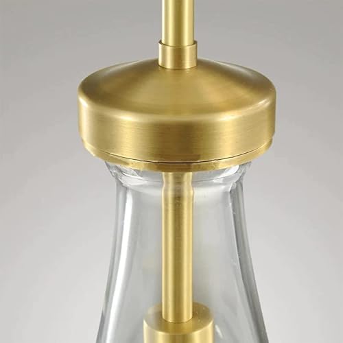 Ringrain Raindrop Pendant Lights Set Of 2,Kitchen Island Hanging Light Fixtures, Gold Modern Art Raindrop Clear Solid Glass Chandelier For Dining Room For Bedroom, Corridor, Living Room #TOP6