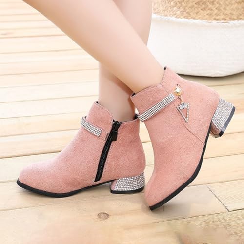 IWIHMIV Toddler Girls Ankle Boots Low Heel Short Fall Booties with Side Zipper Fashion Dress Ankle Booties4