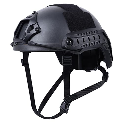 Ghileo Airsoft Helmet, Adjustable Fast Mh Jump Protective Gear For Tactical Paintball Game Skateboard Outdoor Sports Black #TOP3