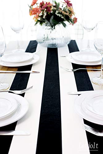 Black And White Table Runner Striped Table Runner Beetlejuice Table Runner Modern Wedding Decor Pirate Party Birthday Party Baby Shower, 48 Inches #TOP4
