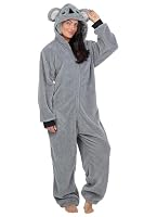 CityComfort Jumpsuit Damen Kuschelig Fleece Einteiler Schlafanzug Onesie Damen S-XL (Grauer Koala, L) – Ansicht 7