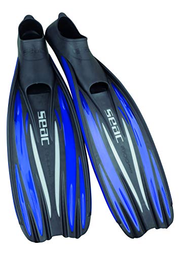 Seac F100 PRO, Ultra Light Underwater Full Foot fin, for Diving and Snorkeling, Blue, 10-11 US
