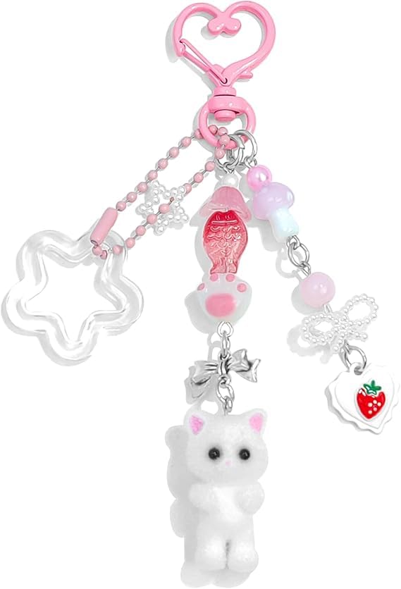 Cute Cat Keychain，Purse Charms，Keychain Charms，Cute Keychains for Women,Keychains for Backpacks