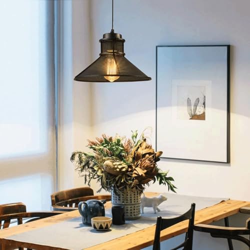 Lustre industriel rétro américain avec pendentif en maille pour ferme