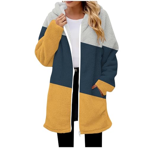 Veste d'hiver en peluche pour femme | Manteau long chaud et confortable en polaire grande taille