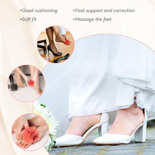 Image of 2 Pairs Gel Insoles for Women, 3 /4 Comfort Insoles Shoe Pads Invisible, Non-Slip and Self-Adhesive Cushion Insoles for Pump Heels Shoes Sandals Flats