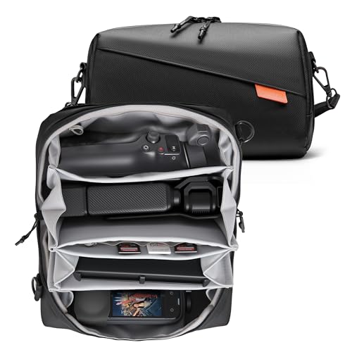 Carrying Bag Pouch Backpack Travel Large Soft Case for Insta 360 Go Ultra X5 X4 Wave Organizer Multilayer Storage For DJI Osmo Mobile 7/7P For Gopro hero 13 12 11 Accessories with Shoulder Strap