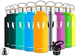 ¡SATISFACCIÓN GARANTIZADA - el acero inoxidable resistente al calor puede sostener fácilmente las bebidas calientes y frías para una botella súper versátil que pueda sostener sus bebidas preferidas sin la deformación bajo cambios de temperatura! Con el respaldo de una GARANTÍA de 1 año, esta es una compra totalmente libre de riesgo; Reemplazaremos la botella de agua si hay cualquier problema. NO HESITE, Y HAGA CLIC EN EL BOTÓN "AÑADIR A CART" AHORA !!