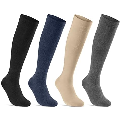 sockenkauf24 1/2/4 Pairs of Support Hose Travel Stockings Compression Women & Men 41 900 (4750 | 4 Pair, Black) Cover