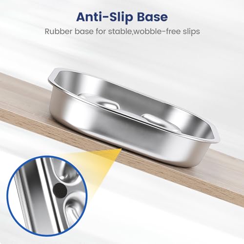 PETTOM Antischlingnapf Hunde Edelstahl, Anti Schling Napf Hund 23 * 23cm, Slow Feeder Hundenapf rutschfest Spülmaschinenfest für Große und Mittelgroße Hunde