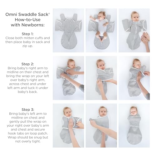 Image of SwaddleDesigns 6-Way Omni Swaddle Sack, Arms Up Swaddle for Newborn, More Options to Calm Startle Reflex, Improves Sleep