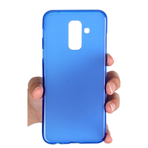 Misemiya ® - Beschermhoesje Samsung Galaxy A6 Plus 2018 / Samsung Galaxy A9 Star Lite - hoes + volledige displaybescherming (zwarte rand), TPU-trans, blauw