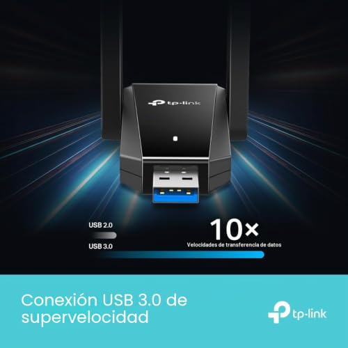 Antena WiFi 6 USB TP-Link Archer TX30U Plus AX1800 con doble banda 5GHz para PC Windows 11 7