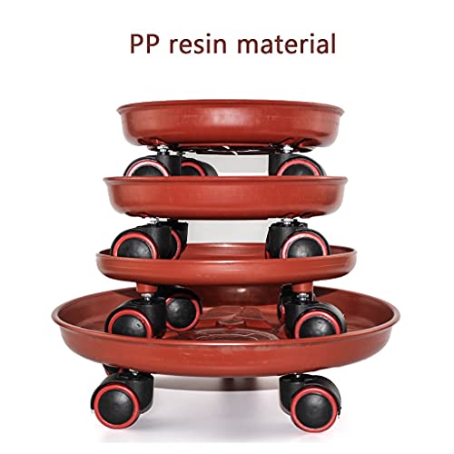 Support pot de fleurs roulettes rond 24cm plateau mobile robuste structure durable