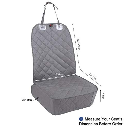Image of HONEST OUTFITTERS Dog Car Seat Covers, Pet Front Cover for Cars, Trucks, and Suv's - Waterproof & Nonslip Dog Seat Cover(Gray) | oxford cloth
