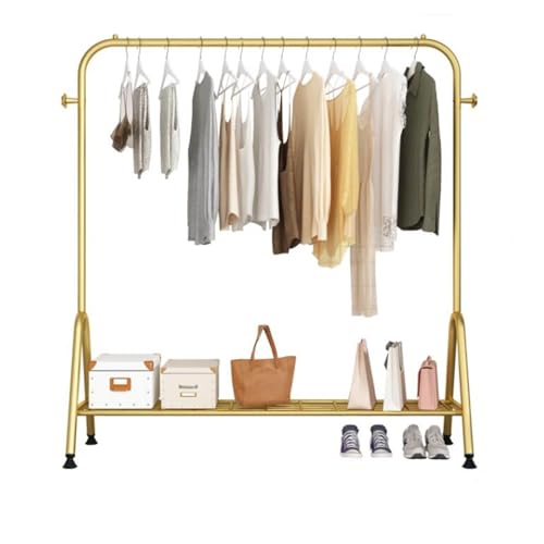 Appendiabiti dorato con ganci laterali e mensola portaoggetti in rete Burro Ropa per appendere vestiti 90 kg Capacità 60x41x150cm - Elegante e funzionale nizer