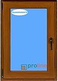 (V105T) VENTANA PVC 700x1000 ROBLE DORADO OSCILOBATIENTE IZQUIERDA VIDRIO TRANSPARENTE CLIMALIT
