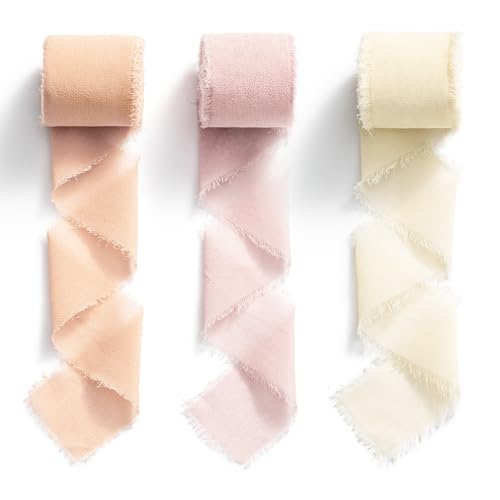 MORSUNBELA Chiffon Ribbon Pink Wedding, Baby Shower Decorative Ribbon 1.5 Inch x 20 Feet, Msl-81, 3,8 cm x 6,4 m