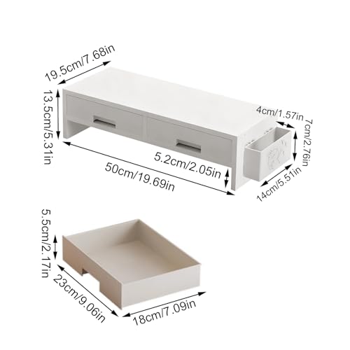 Support pour moniteur de bureau d'ordinateur, rehausseur écran solide étude - 6