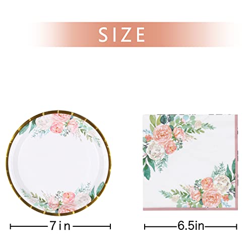 Pandecor Floral Birthday Themed Party Disposable Plates And Napkins Party Supplies Set,Serve Up To 24 Guests,Cake Dessert Plates And Napkins For Kid's Birthday Party And Baby Shower (Floral) #TOP1