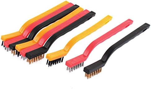 Aexit 9 Pcs Painting Supplies & Wall Treatments Stainless Steel Nylon Wire Bristle Brushes Paint Rollers Scratch Colorful