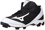 Mizuno (MIZD9 Baseball Cleat Shoe, Black/White, 4 Youth US Big Kid