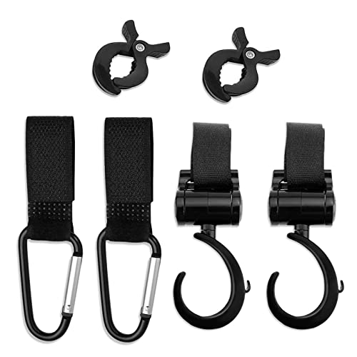 Kinderwagen Haken, LATTCURE Kinderwagen Klammern Haken Clips Stroller Hooks für Einkaufstasche Spielzeug Wickeltasche Winter Decke, Kinderwagen Zubehör (6 Stück)